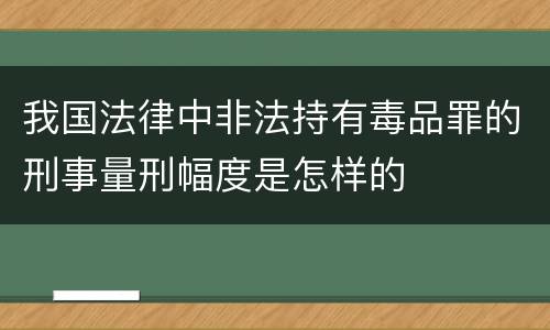 我国法律中非法持有毒品罪的刑事量刑幅度是怎样的