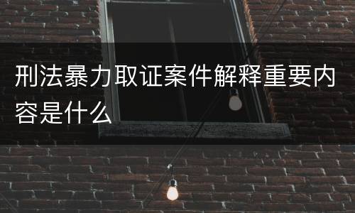 刑法暴力取证案件解释重要内容是什么