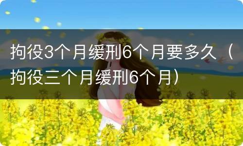 拘役3个月缓刑6个月要多久（拘役三个月缓刑6个月）