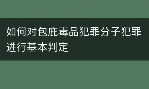 如何对包庇毒品犯罪分子犯罪进行基本判定