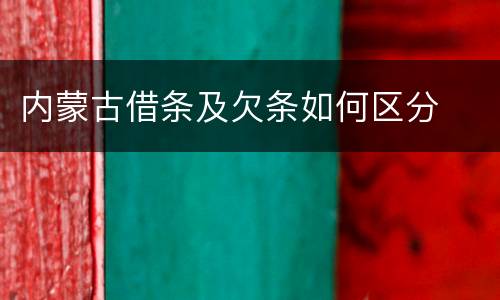 内蒙古借条及欠条如何区分
