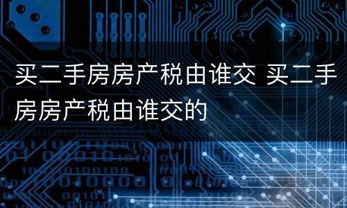买二手房房产税由谁交 买二手房房产税由谁交的