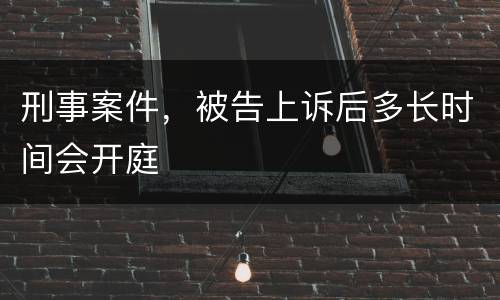 刑事案件，被告上诉后多长时间会开庭