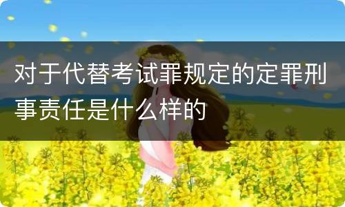 对于代替考试罪规定的定罪刑事责任是什么样的