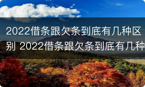 2022借条跟欠条到底有几种区别 2022借条跟欠条到底有几种区别呢