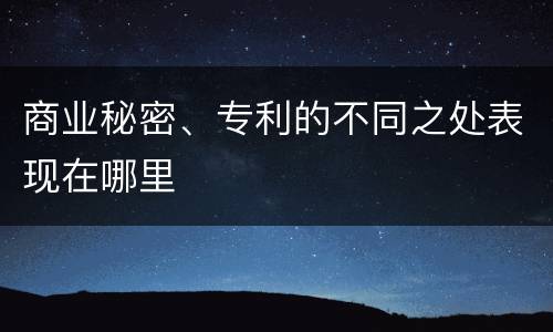 商业秘密、专利的不同之处表现在哪里