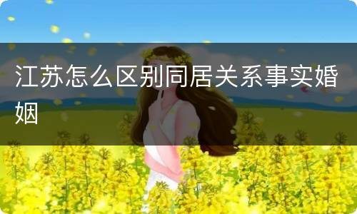江苏怎么区别同居关系事实婚姻