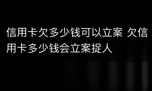 信用卡欠多少钱可以立案 欠信用卡多少钱会立案捉人