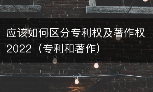 应该如何区分专利权及著作权2022（专利和著作）
