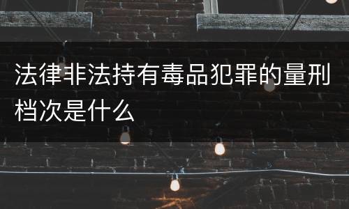 法律非法持有毒品犯罪的量刑档次是什么