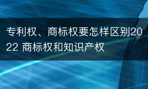 专利权、商标权要怎样区别2022 商标权和知识产权