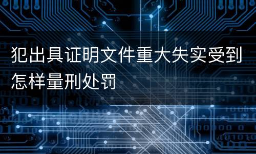 犯出具证明文件重大失实受到怎样量刑处罚