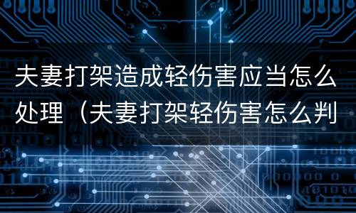夫妻打架造成轻伤害应当怎么处理（夫妻打架轻伤害怎么判刑）