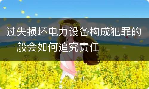 过失损坏电力设备构成犯罪的一般会如何追究责任