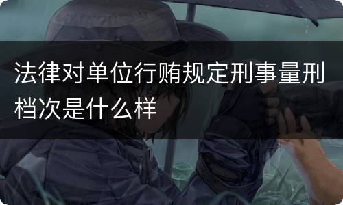 法律对单位行贿规定刑事量刑档次是什么样
