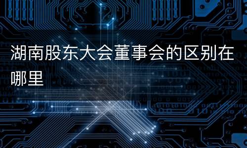 湖南股东大会董事会的区别在哪里