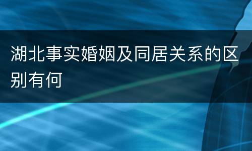 湖北事实婚姻及同居关系的区别有何