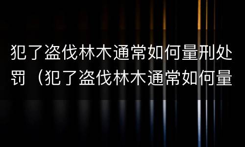 犯了盗伐林木通常如何量刑处罚（犯了盗伐林木通常如何量刑处罚标准）