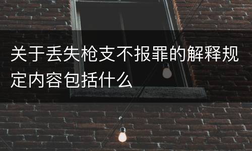 关于丢失枪支不报罪的解释规定内容包括什么