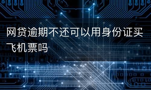 网贷逾期不还可以用身份证买飞机票吗