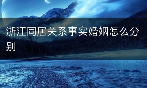 浙江同居关系事实婚姻怎么分别