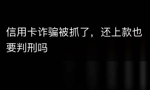 信用卡诈骗被抓了，还上款也要判刑吗