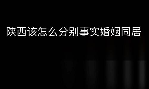 陕西该怎么分别事实婚姻同居