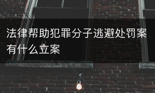 法律帮助犯罪分子逃避处罚案有什么立案