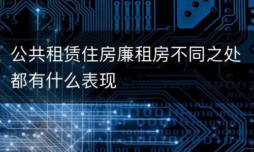 公共租赁住房廉租房不同之处都有什么表现