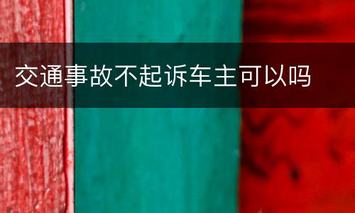 交通事故不起诉车主可以吗