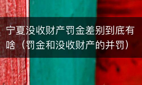 宁夏没收财产罚金差别到底有啥（罚金和没收财产的并罚）