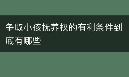 争取小孩抚养权的有利条件到底有哪些