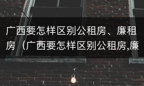 广西要怎样区别公租房、廉租房（广西要怎样区别公租房,廉租房和住宅）