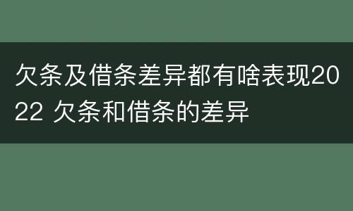 欠条及借条差异都有啥表现2022 欠条和借条的差异