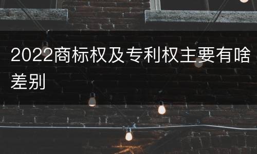 2022商标权及专利权主要有啥差别