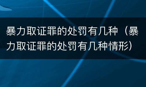 暴力取证罪的处罚有几种（暴力取证罪的处罚有几种情形）