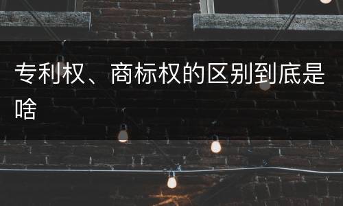 专利权、商标权的区别到底是啥