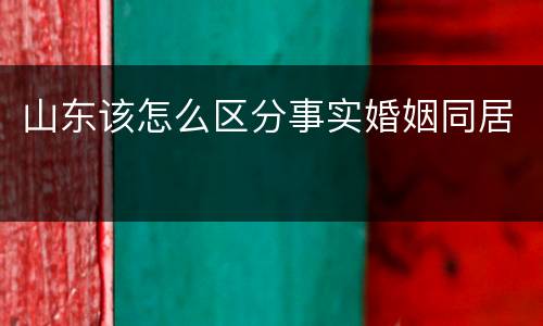 山东该怎么区分事实婚姻同居