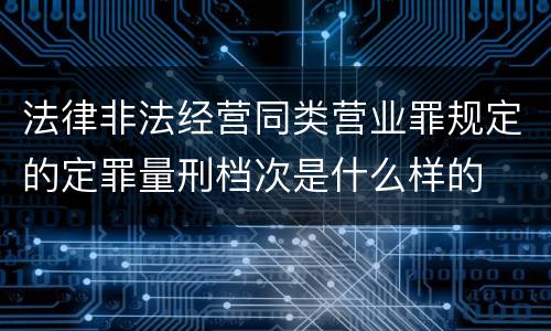 法律非法经营同类营业罪规定的定罪量刑档次是什么样的