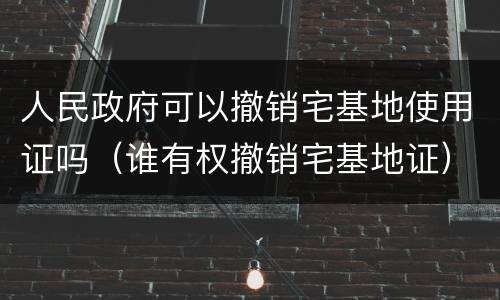 人民政府可以撤销宅基地使用证吗（谁有权撤销宅基地证）