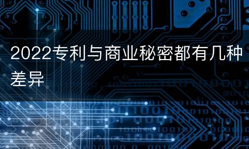 2022专利与商业秘密都有几种差异