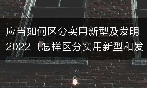 应当如何区分实用新型及发明2022（怎样区分实用新型和发明专利）