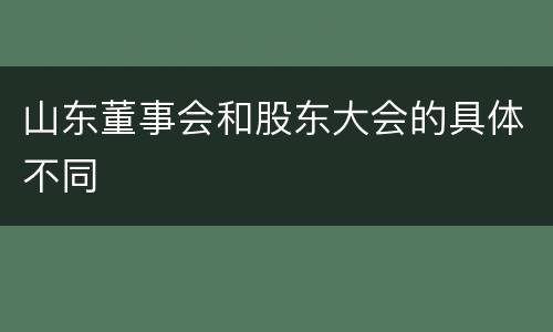 山东董事会和股东大会的具体不同