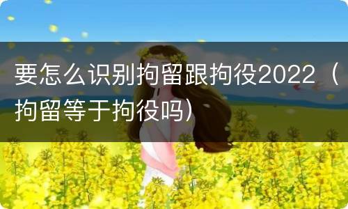要怎么识别拘留跟拘役2022（拘留等于拘役吗）