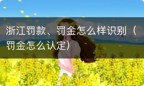 浙江罚款、罚金怎么样识别（罚金怎么认定）