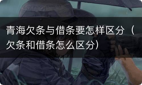 青海欠条与借条要怎样区分（欠条和借条怎么区分）