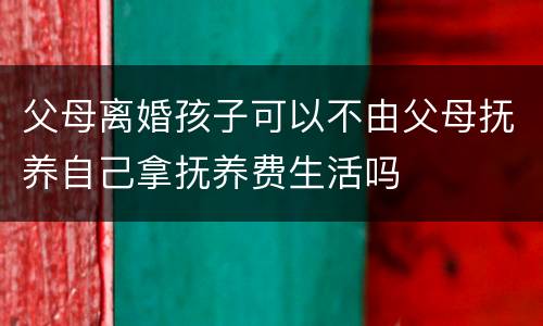 父母离婚孩子可以不由父母抚养自己拿抚养费生活吗