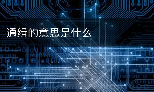 通缉的意思是什么