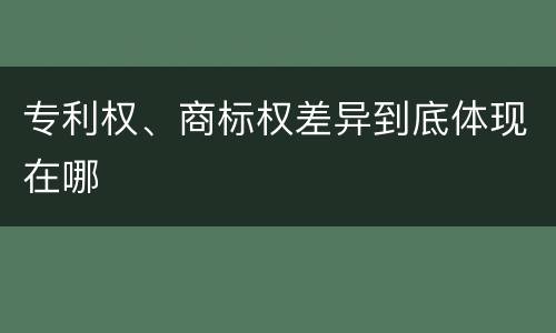 专利权、商标权差异到底体现在哪