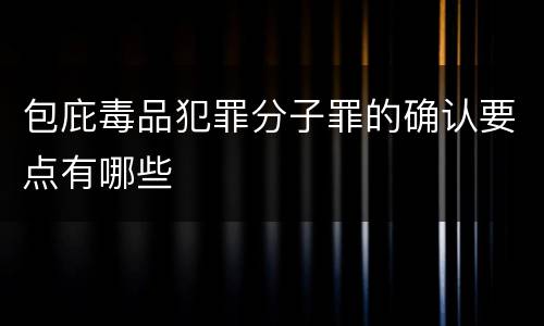 包庇毒品犯罪分子罪的确认要点有哪些